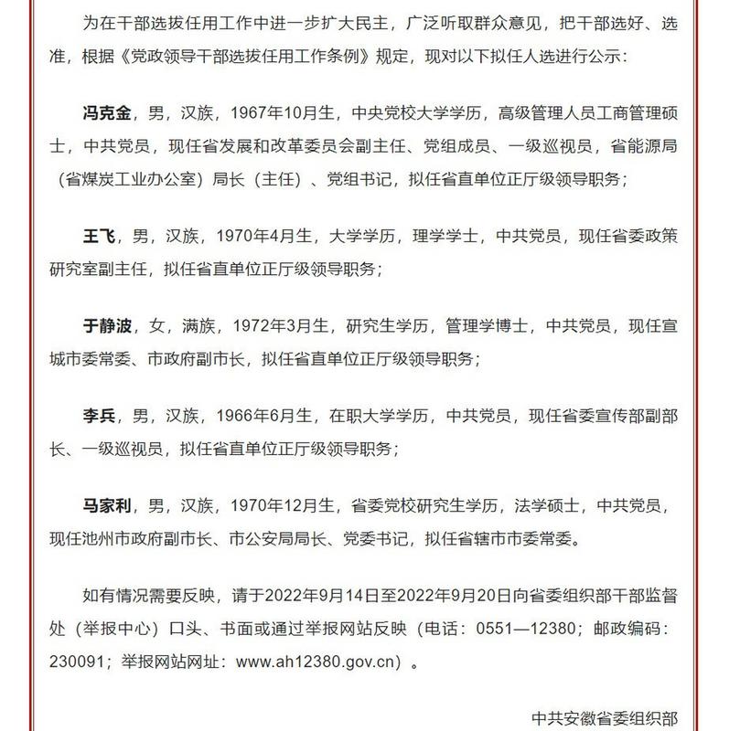 干部任前公示公告